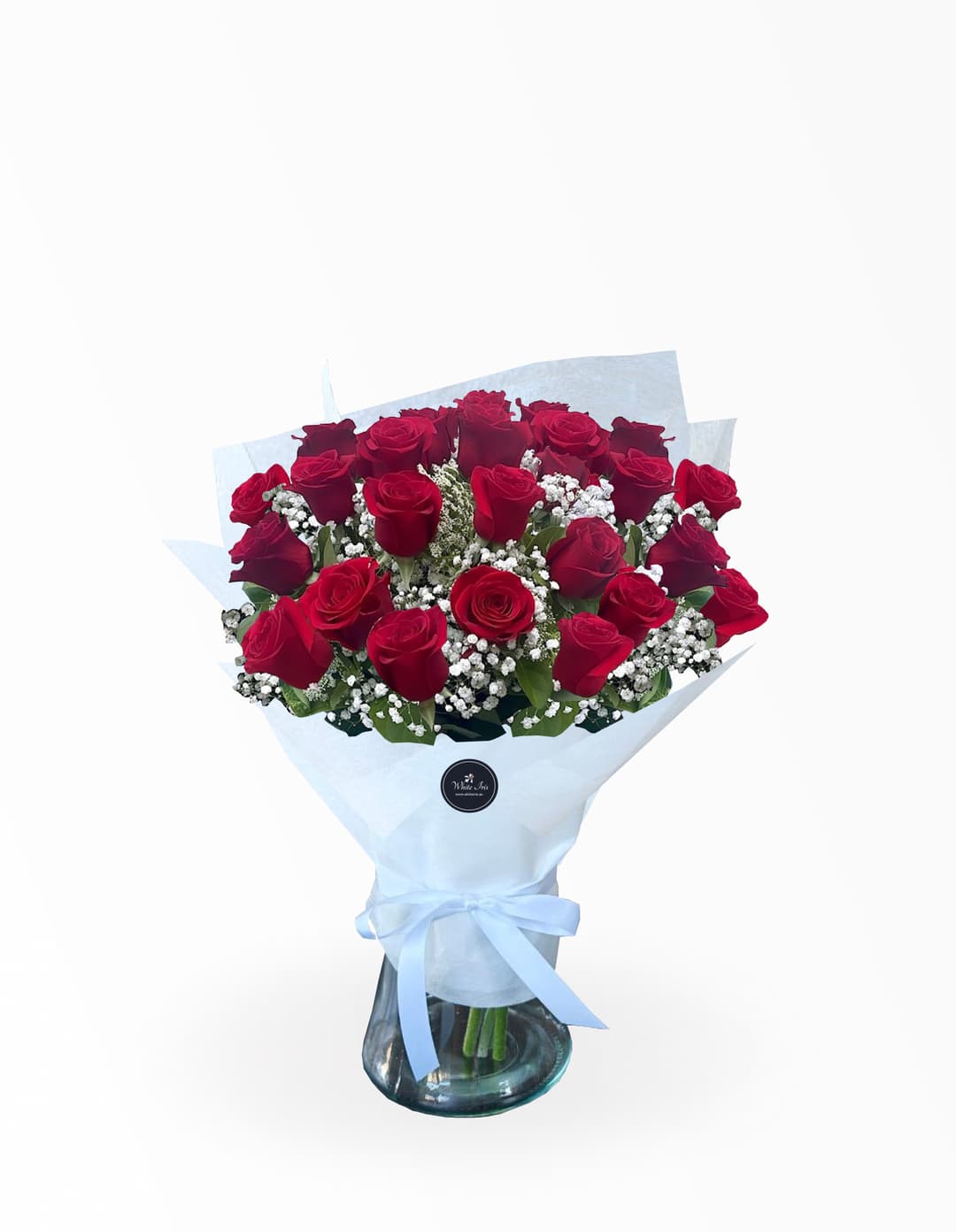 24 Red Roses In a Vase